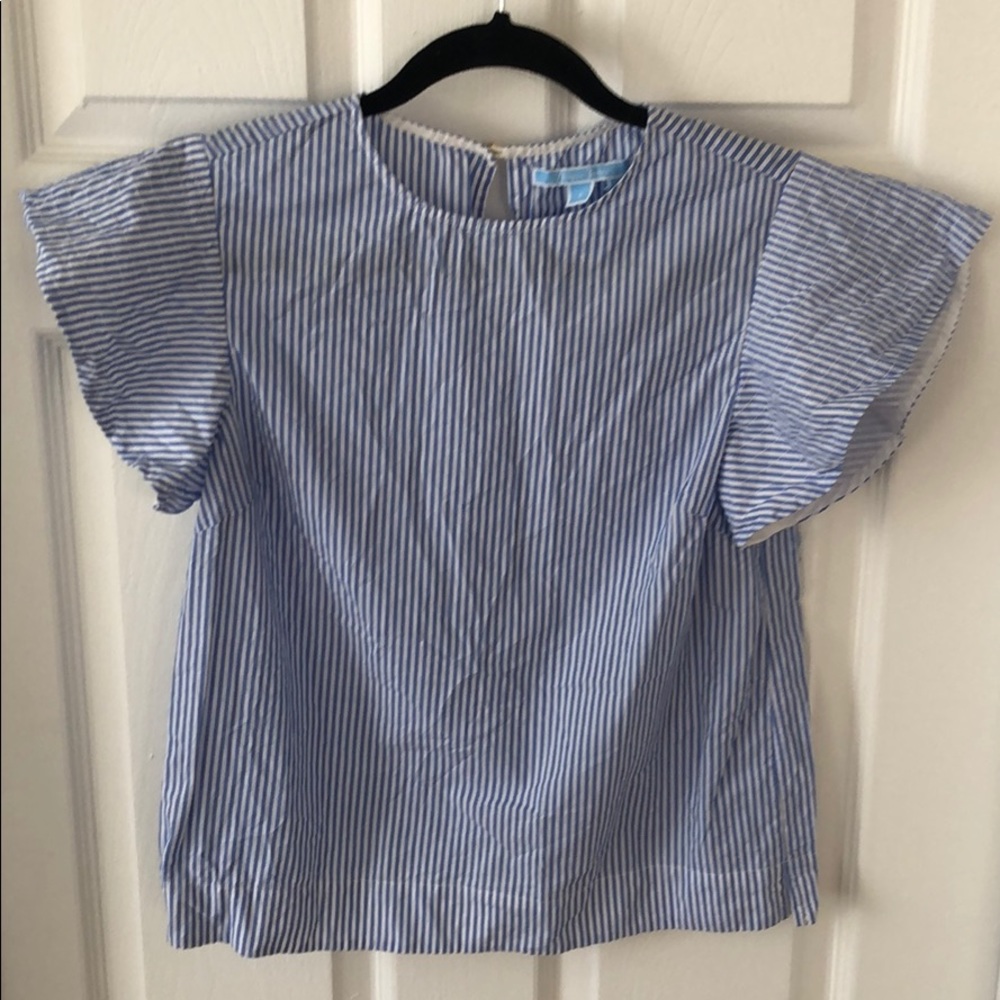 Draper James stripe flutter sleeve top